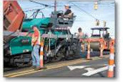 King Asphalt uses Hamm HD+ 120 VV HF roller in conjunction with Vision 5200-2 paver for urban work in Greenville, South Carolina.