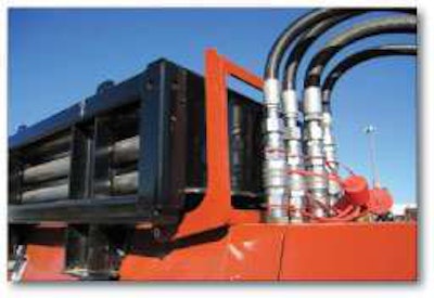 Flat face O-ring seals keep dirt out of the hydraulics in a dirty environment.