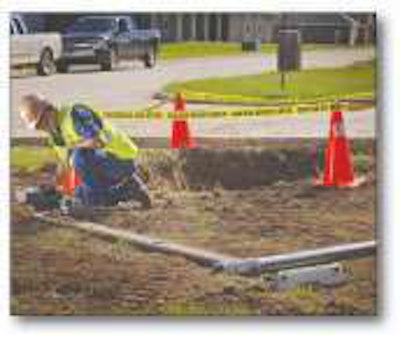 Calibrating the tracker and beacon before the start of a bore.
