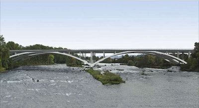 This rendering shows how the new Willamette River Bridge will look upon completion.