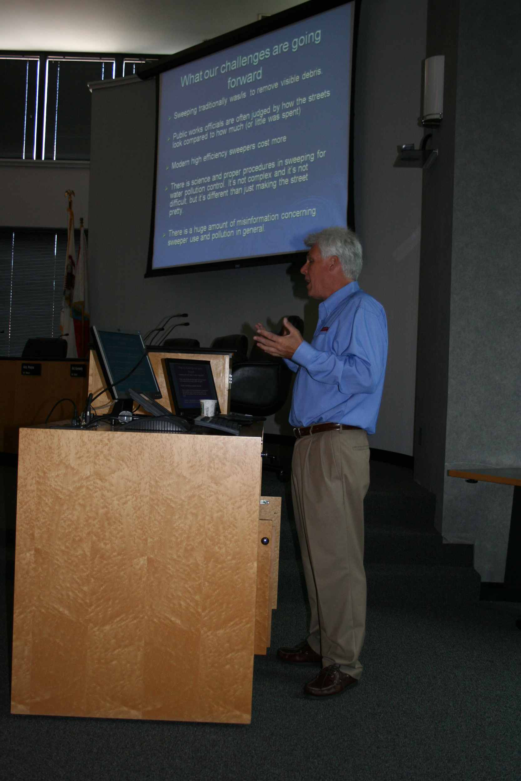 Elgin Sweeper -- keeping surface water clean and silt off of the roadways