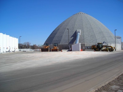 One of the City of Denver’s storage facilities for road treatment products