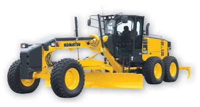 Although available with a 12-foot moldboard, the overwhelming majority of customers for this size of grader prefer the standard 14-foot blade, often adding extensions to it. 21% larger cab. 218 horsepower, up 9 percent. 13 additional inches of wheelbase.