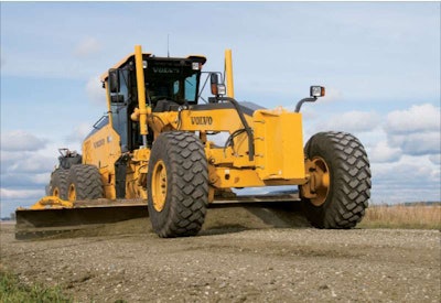 The use of machine control systems on such varied equipment types as the dozer, the compactor and, shown here, the motor grader, is beneficial in ensuring that the profile and contour of the work is not only to specification, “but that the job is done efficiently,” says Volvo Construction Equipment road machinery product specialist Bob Marcum.