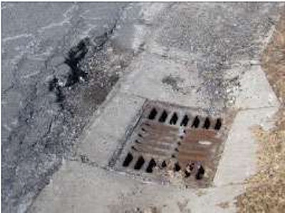 As illustrated in these pictures (from top to bottom): existing damaged pavement; repair is squared, cleaned of debris and tacked; and final repaired pothole.