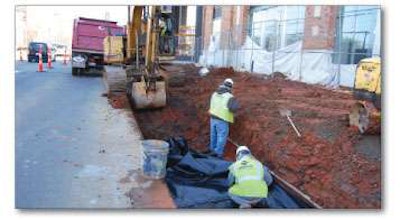 Showalter’s crews laid pipe, backfilled, graded and poured concrete at this site in Huntersville, North Carolina.