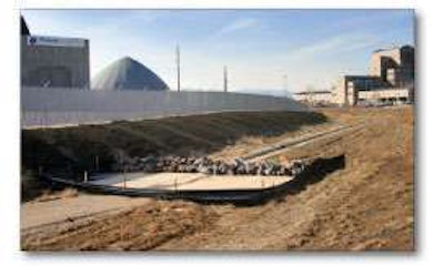 Stormwater run-off is channeled to containment areas where sediment is allowed to settle out before the clear water is returned to the Platte River.