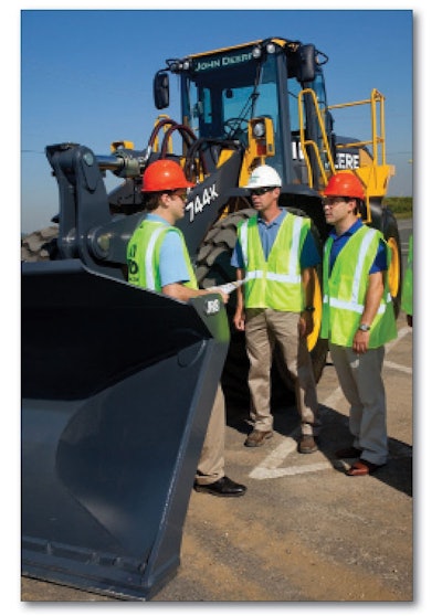 No waiting around. Although the deadline for meeting the new T4i emissions standards is January 1, 2011, Deere has already produced and sold a Tier 4i powered machine, this 304-horsepower 744K wheel loader, in August.