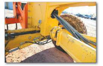 The axle pivot joint bears a lot of stress, so look for looseness in the pins and bushings.