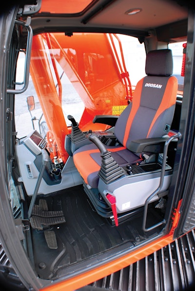 Doosan hydraulic excavator ROPS_cab_seat