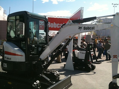 The Bobcat E26 minimal tail swing excavator is part of the new M-Series rolled out in 2009. The unit was shown for the first time at CONEXPO-CON/AGG 2011 in Las Vegas