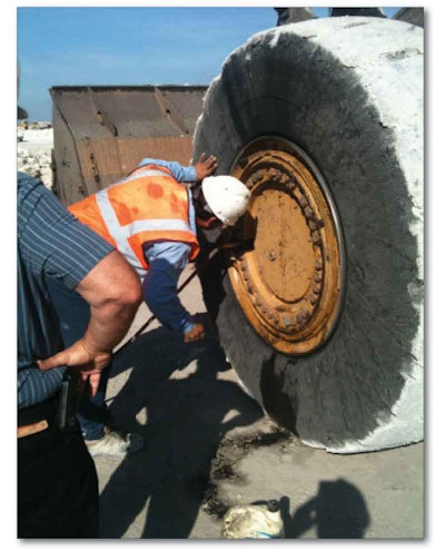Regular visual and air pressure checks by operators and tire technicians are key to maximizing the longevity of your tires and preventing unplanned downtime.