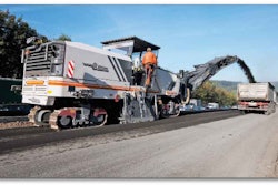 Capable of full-lane milling, the Wirtgen W 250 unveiled at CONEXPO-CON/AGG 2011 has “parallel-to-surface” technology to automatically keep the cold milling machine level as it moves into the cut. An intelligent speed control system includes an electronic flow divider that makes the machine’s four tracks work in harmony when turning.