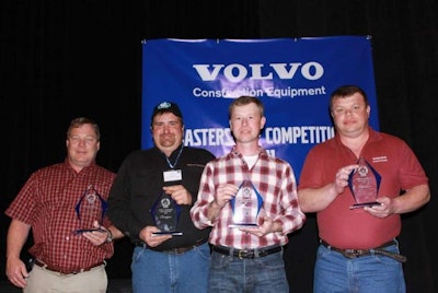 The ASC Tarheels of Charlotte, NC. From left to right: David Turner, team adviser; Scott Cox and Billy Byers, Volvo service technicians; and Jimmy Dorton, Volvo parts technician.