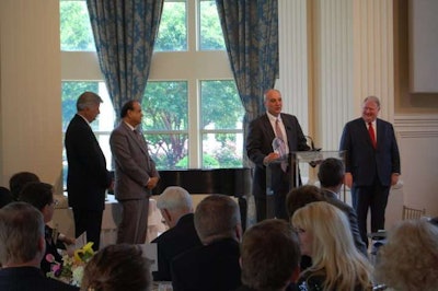 Pictured from left to right: Arkansas Governor Mike Beebe; Director General of the Foreign Commercial Services Suresh Kumar; President of Allen Engineering Corporation Jay Allen; Arkansas District Export Council, Vice Chairman Graham Catlett