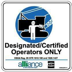 Designated Certified Operators Only Decal