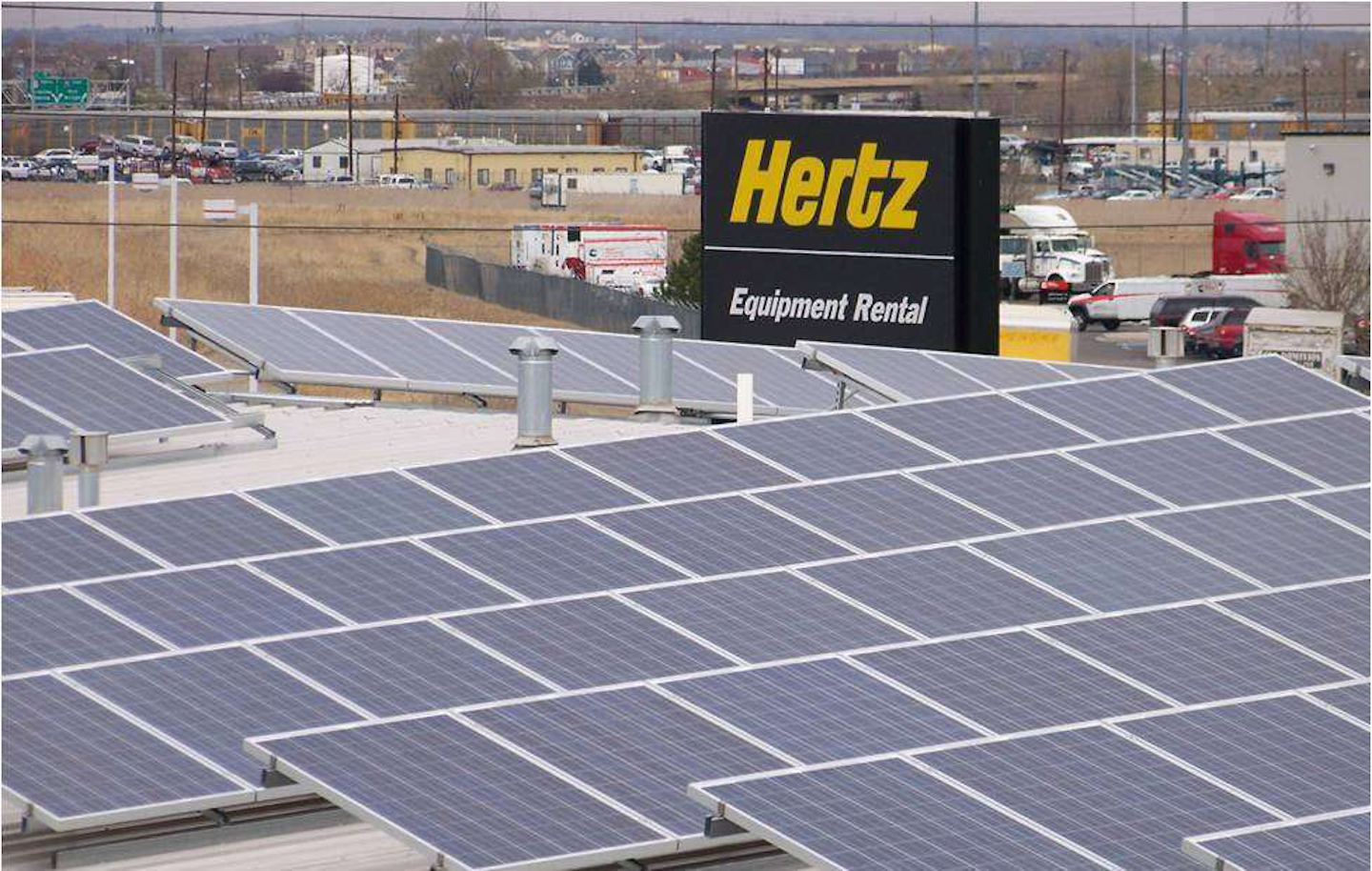 Hertz Equipment Rental Corporation installs solar panels at facility