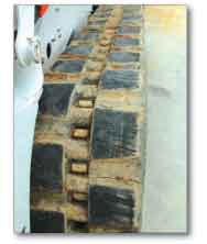 Our inspectors estimated this track still had 65 percent of its life left, or about 700 hours, provided it worked in a dirt application in its second life.