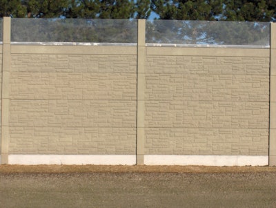 A closeup of the Windsor Essex Soundwall is pictured