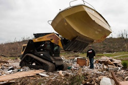 Terex provided a PT100G compact track loader to help with cleanup after a tornado in Ringgold, Ga.
