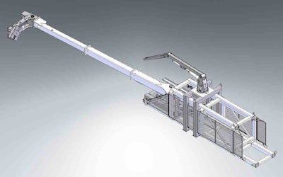 Rod Mill Liner Handlers from Northshore Manufacturing Mill Liner and work platform Mill Liner Handler with boom extended