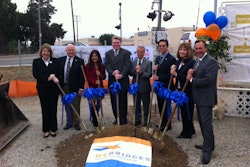 Officials gather to break ground on the O.C. Bridges Program. From left, OCTA Director and Orange Mayor Carolyn Cavecche, OCTA Director and Third District Supervisor Bill Campbell, OCTA Director and Anaheim Councilmember Lorri Galloway, Placentia City Manager Troy Butzlaff, OCTA CEO Will Kempton, Placentia Councilmember Jeremy Yamaguchi, OCTA Chair and Fifth District Supervisor Patricia Bates, Placentia Mayor Scott Nelson.