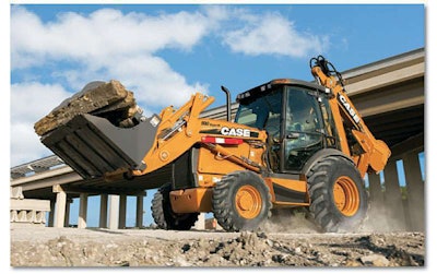 Case’s 15-foot-class 590 Super N model has loader arms that provide greater reach and increased payloads, the company says.