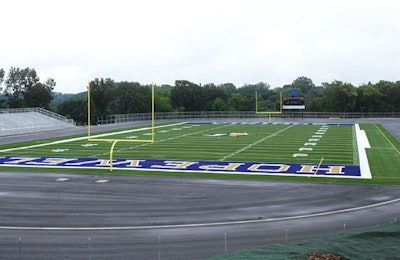 SCG “gives it our utmost whether it’s a high school or if it’s a pro field to produce a good finished product that they’re going to be proud of and that’s going to do a good job for them,” says chief operating officer Al Ewing. Synthetic Trophy Turf was installed at Hopewell High School in Aliquippa, Pennsylvania, home of the Tony Dorsett Stadium.