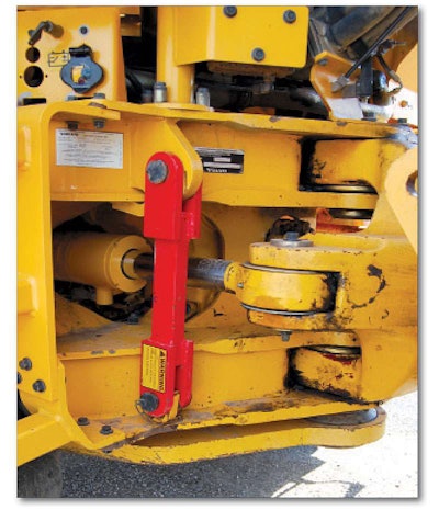 When examining the articulation joint, look closely at the condition of the bottom rubber bushing. A worn bushing will have to be replaced.