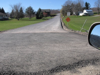 New asphalt road on recycled base
