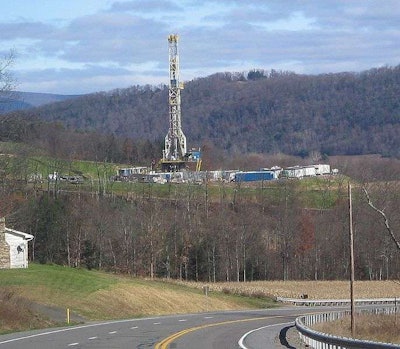 Marcellus shale gas drilling tower