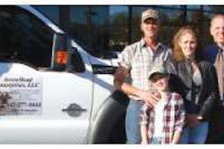 2011 Contractor’s Dream Package winner Jonathan Kimmett with wife Joan, son Justin and Ford Commercial Business Manager A.N. “Butch” Gosline.