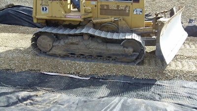 A mechanically stabilized layer (MSL) using Tensar’s TriAx Geogrid was used to produce a stable and unyielding platform for the contractor to build upon. After the first layer of geogrid and rock, the operators were able to drive their equipment completely across the affected areas.