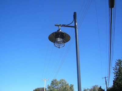 Ornamental lighting along the biking/hiking trail in the linear park was specified to match earlier lighting that had been installed along the sidewalk at the ballpark