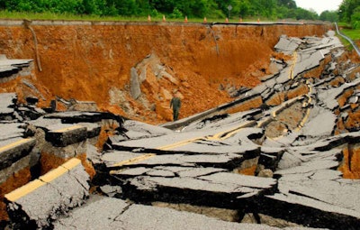 Flooding in Tennessee’s Maury County caused a massive landslide along State Route 7. The collapsed roadway involved nearly 1,500 feet, with the road sinking about 20 feet below its original elevation