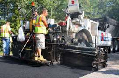 Roadtec paver overlays U.S. 202 in New Hampshire with 1-inch-thick asphalt mix produced to regional specifications developed by Northeast Pavement Preservation Partnership.