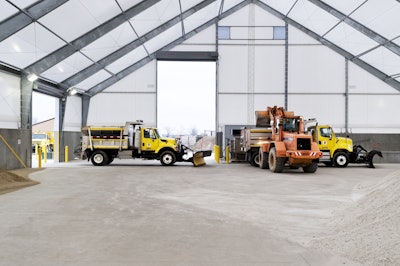 the new fabric buildings use a rigid frame engineering concept, which allows for a high level of design flexibility