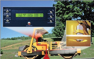 On a tandem asphalt roller, automatic mat temperature sensing system (AMTSS) data can be logged with roller speed and vibrations per minute; these data can be stored as to the position on the mat using GPS.