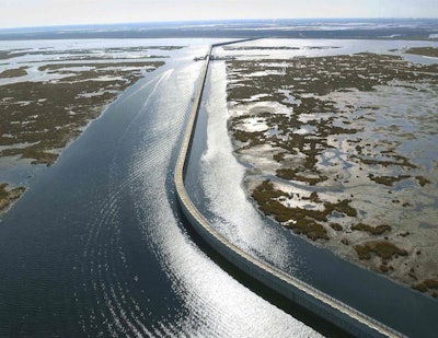 The two mile barrier is designed to withstand a 100-year storm-surge event.