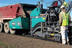 Equipped with an electrically-heated, V-version AB 340 extending screed, the Vögele Super 1300-2 tracked asphalt paver can pave a mat as narrow as 2 feet 6 inches and as wide as 16 feet 5 inches.