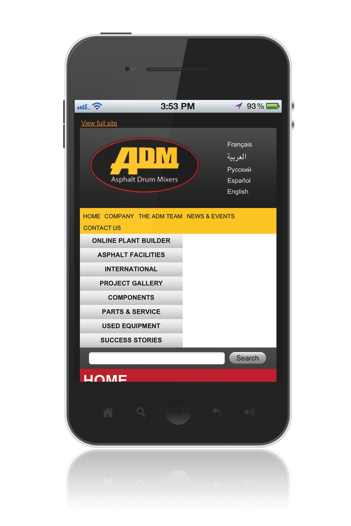 ADM mobile website - LCD Touch Screen Tablet with USA Map