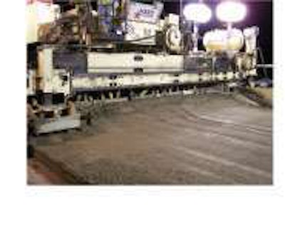 The paver pushed only a small head of concrete, which made it easier to achieve excellent smoothness numbers.