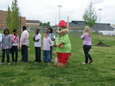 “We Dig Schools” program participants received a visit from Okie, the Call Okie gopher mascot, as part of the pipeline safety program