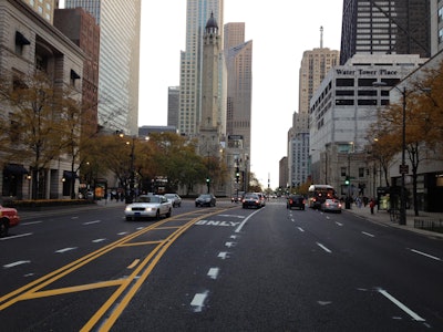 Michigan Avenue in Chicago, known as “The Magnificent Mile,” was repaved using recycled asphalt shingles (RAS) in the pavement mix. The project is known as “The Magnificent Green Mile”