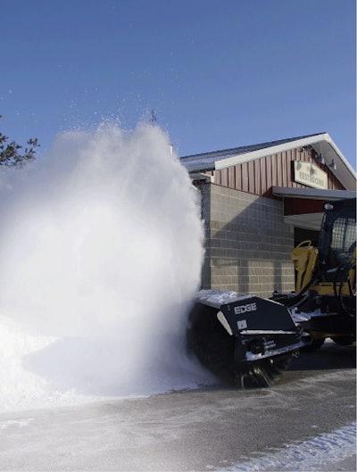 Contractors in the Snow Belt are adding snow-removal attachments, such as CEAttachments’ AB72 angle broom, to keep employees on the payroll year-round. “No matter where you look, contractors are cleaning up something,” says Ron Peters, product manager, CEAttachments.