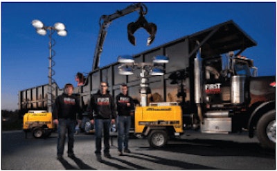 Agoglia (center) and his crew, Andy Nissley, left, and Tim Wolkowicz, right.