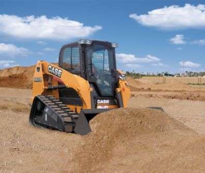 The Case TR320 compact track loader digs, pries and pushes.