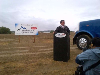 Montana Congressman Denny Rehberg took part in the groundbreaking for Peterbilt’s new Montana facility