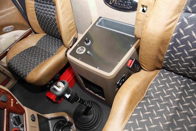 New interior enhancements, including this bodybuilder console, were recently introduced to the Mack Granite and Titan by Mack models to create a more comfortable cab environment.