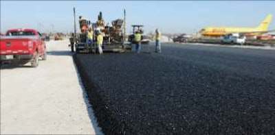Asphalt-treated permeable base (ATPB) warm mix for a new taxiway being paved at O¹Hare International Airport.